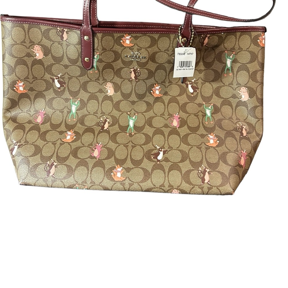 Coach Party Animals Reversible City Tote NWT